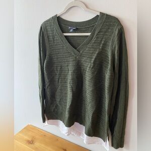 Hilary Radley Forest Green V-Neck Sweater